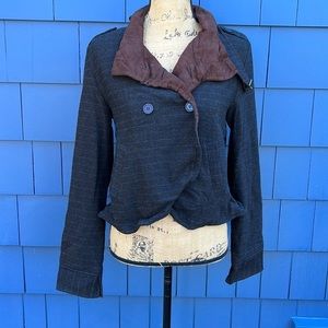 Anthropologie Hazel Jacket brown wool blend lined warm
